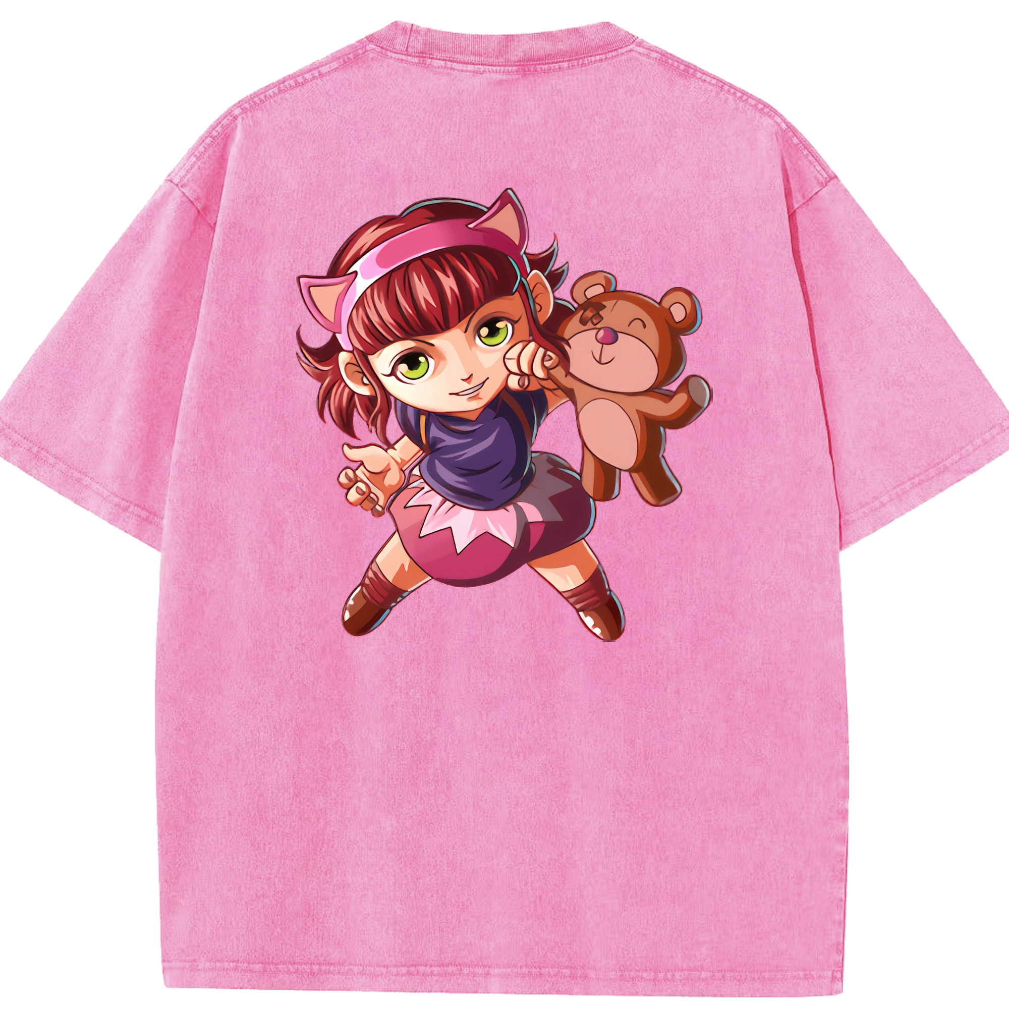 リーグ・オブ・レジェンド League of Legends LOL 綿100% ヴィンテージ風 半袖Tシャツ（背面プリント）